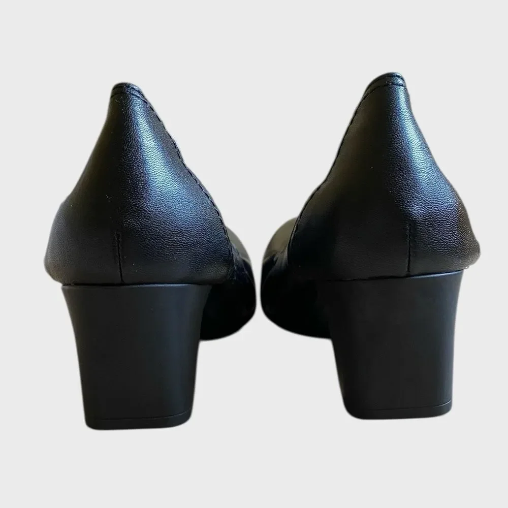 Clarks Neiley Pearl Women's Slip-On Pumps Heels Size 10 Black Leather Shoes